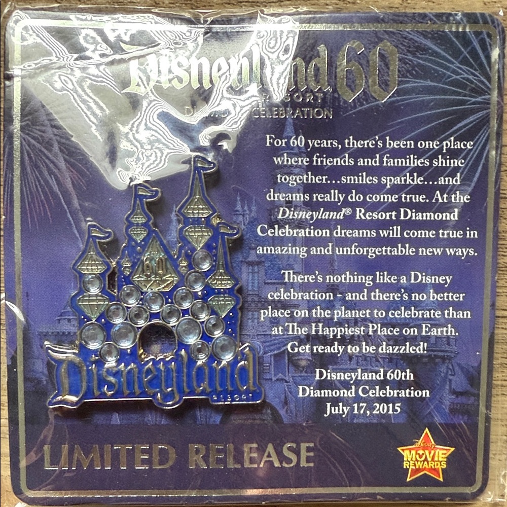 Disney Blue and Silver Disneyland 60th Celebration Pin